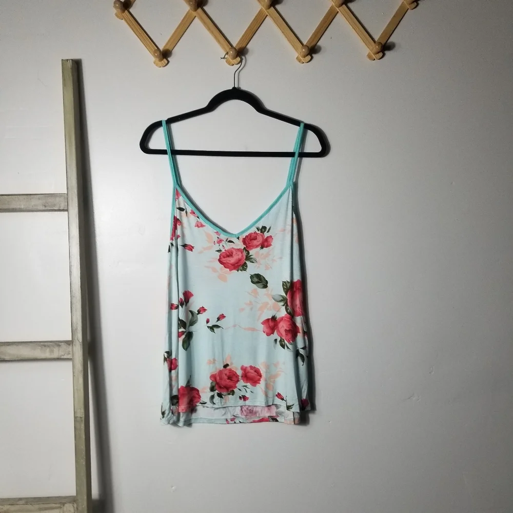 NWOT BIBI WOMEN'S FLORAL SPAGHETTI STRAP TOP SIZE MEDIUM - Picture 2 of 7
